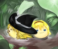 Rule 34 | 2girls, alice margatroid, blonde hair, couple, female focus, hat, kirisame marisa, multiple girls, nature, outdoors, plant, touhou, witch, witch hat, yukkuri alice, yukkuri marisa, yukkuri shiteitte ne