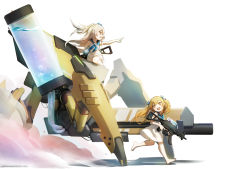 Rule 34 | +) (liu997139467), :3, aged down, bare legs, bare shoulders, barefoot, blue ribbon, brown eyes, brown hair, commentary, dress, dust, dust cloud, english commentary, feet, floating hair, from side, girls&#039; frontline, grabbing, grey hair, gun, h&amp;k ump, h&amp;k ump, h&amp;k ump, hair ribbon, head tilt, highres, holding, holding weapon, kneeling, laughing, legs, long hair, manticore (girls&#039; frontline), mecha, messy hair, neck ribbon, open mouth, parted bangs, pleated dress, pointing, ponytail, ribbon, robot, running, sailor dress, scar, scar across eye, scar on face, side ponytail, sidelocks, simple background, smile, submachine gun, teeth, trigger discipline, twintails, ump45 (girls&#039; frontline), ump9 (girls&#039; frontline), water gun, water tank, weapon, weapon on back, white background, white dress, yellow eyes