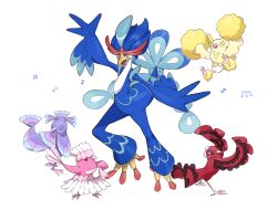 Rule 34 | bird, blue eyes, closed eyes, closed mouth, commentary request, creatures (company), dancing, full body, game freak, gen 7 pokemon, legs apart, musical note, nanaheibei 3, nintendo, open mouth, oricorio, oricorio (baile), oricorio (pa&#039;u), oricorio (pom-pom), oricorio (sensu), pokemon, pokemon (creature), quaquaval, simple background, trait connection, white background