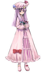 Rule 34 | 1girl, book, hugging book, bow, crescent, dress, female focus, hat, holding, holding book, hugging object, kagura mizuki, long hair, patchouli knowledge, purple eyes, purple hair, simple background, solo, touhou, white background