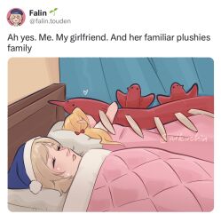 Rule 34 | 2girls, 500 dollar four foot tall mareep (meme), aikuchin, bed, blonde hair, closed eyes, commentary, dungeon meshi, elf, english commentary, english text, fake screenshot, falin touden, grey hair, hat, highres, hugging doll, hugging object, implied yuri, indoors, lying, marcille&#039;s familiar, marcille donato, meme, multiple girls, nightcap, on back, on side, pillow, pointy ears, sleeping, stuffed toy, twitter, twitter username, under covers, watermark
