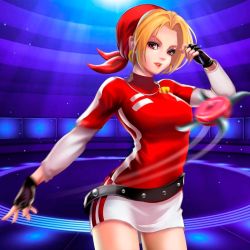 Rule 34 | 1girl, bandana, blouse, layered sleeves, long sleeves, malin (kof), motion blur, red bandana, red shirt, shirt, short over long sleeves, short sleeves, snk, solo, tagme, the king of fighters