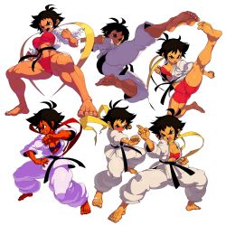 Rule 34 | &gt;:&lt;, 1girl, :&lt;, abs, angry, bandages, bandaid, bandaid on face, barefoot, bike shorts, bikini, black hair, bra, breasts, brown eyes, cameltoe, capcom, closed mouth, dougi, feet, fighting stance, flying kick, full body, highres, jill besson (vordandan), kicking, lingerie, makoto (street fighter), medium breasts, muscular, muscular female, scarf, school uniform, short hair, soles, street fighter, street fighter iii (series), street fighter iv (series), swimsuit, tan, toenails, toes, tomboy, torn clothes, underwear, v-shaped eyebrows
