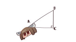 Rule 34 | 1girl, absurdres, blush stickers, brown hair, commentary, geometry, head only, headgear, highres, math, open mouth, pun, red eyes, shiburingaru, short hair, solo, touhoku kiritan, triangle, voiceroid, white background