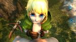 Rule 34 | 1boy, 1girl, 3d, animated, artist request, blonde hair, blue eyes, bow (weapon), braid, brown gloves, bug, butterfly, clothed female nude male, crossbow, fellatio, gloves, grass, hetero, penis grab, hyrule warriors, bug, large penis, linkle, looking at viewer, nature, nintendo, nude, oral, outdoors, penis, pointy ears, pov, short hair, source filmmaker (medium), the legend of zelda, tree, twin braids, uncensored, video, weapon, video
