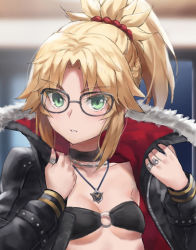 Rule 34 | 1girl, bad id, bad twitter id, blonde hair, braid, breasts, fate/apocrypha, fate (series), female focus, french braid, green eyes, highres, long hair, looking at viewer, mordred (fate), mordred (fate/apocrypha), parted bangs, ponytail, sidelocks, small breasts, solo, tonee, upper body