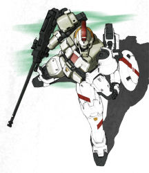 Rule 34 | 1990s (style), gun, gundam, gundam wing, highres, letterboxed, mecha, mobile suit, retro artstyle, robot, shield, tallgeese, weapon