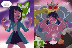 Rule 34 | 1girl, after rape, after vaginal, aftersex, anus, ass, blue eyes, broken, creatures (company), cum, cum in ass, cum in mouth, cum on body, cum pool, dripping, game freak, gen 1 pokemon, gen 2 pokemon, group sex, highres, houndoom, hypno, instant loss, jewelry, liko (pokemon), machamp, mbhen114, multiple boys, necklace, nintendo, pokemon, pokemon (anime), pokemon horizons, pokephilia, pussy, rape, short hair, smile, spellcaster knight, spread anus, spread ass, spread legs, sprigatito, tagme, uncensored
