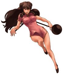 Rule 34 | brown eyes, brown hair, china dress, chinese clothes, chui, club (weapon), dress, hair ornament, open mouth, purple hair, ranma 1/2, red eyes, shampoo (ranma 1/2), smile, tagme, weapon