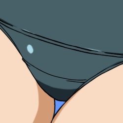 Rule 34 | 1girl, blue background, blue one-piece swimsuit, crotch, female focus, kakeru (msjatl80), one-piece swimsuit, sakamoto mio, simple background, solo, strike witches, swimsuit, world witches series