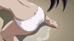 Rule 34 | 1girl, all fours, animated, animated gif, ass, bare back, barefoot, black hair, breasts, hanging breasts, humiliation, ikkitousen, kan&#039;u unchou, kneeling, large breasts, long hair, prostration, panties, peeing, peeing self, shoes, sideboob, topless, trembling, underwear, very long hair, wet, wet clothes, wet panties, white panties