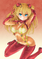 Rule 34 | &gt;:|, 00s, 1girl, :|, alternate breast size, armpits, arms up, asanagi, blue eyes, blush, bodysuit, bracer, breasts, closed mouth, colored eyelashes, covered erect nipples, covered navel, curvy, evangelion: 2.0 you can (not) advance, gloves, gradient background, groin, hair between eyes, hair ornament, hand in own hair, hands in hair, headgear, highres, kneeling, large breasts, long hair, looking at viewer, multicolored clothes, neon genesis evangelion, orange hair, pilot suit, plugsuit, rebuild of evangelion, red bodysuit, see-through, see-through bodysuit, serious, shiny clothes, shiny skin, skin tight, solo, souryuu asuka langley, test plugsuit, tsundere, turtleneck, v-shaped eyebrows, very long hair, wide hips