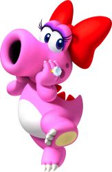 Rule 34 | absurdres, birdo, bow, highres, jewelry, looking at viewer, mario (series), nintendo, no humans, official art, purple eyes, ring, solo, super mario bros. 1