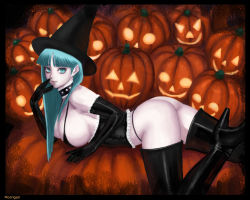 Rule 34 | 1girl, ark (morita hitomi), bat wings, boots, breasts, capcom, character name, cleavage, demon girl, elbow gloves, gloves, hat, huge breasts, jack-o&#039;-lantern, large breasts, morrigan aensland, pumpkin, solo, thigh boots, thighhighs, vampire (game), wallpaper, wings, witch hat