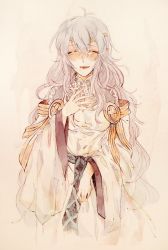 Rule 34 | 1girl, bad id, bad twitter id, closed eyes, crying, deirdre (fire emblem), fire emblem, fire emblem: genealogy of the holy war, long hair, looking at viewer, nintendo, smile, solo, tears, tiara, upper body, white hair