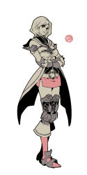 Rule 34 | 1girl, armor, ashelia b&#039;nargin dalmasca, belt, breasts, closed mouth, detached sleeves, final fantasy, final fantasy xii, kanbayashi daidai, looking at viewer, miniskirt, short hair, simple background, skirt, solo, thighhighs, white background