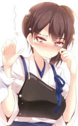 Rule 34 | 10s, 1girl, blush, brown eyes, brown hair, crying, crying with eyes open, highres, japanese clothes, kaga (kancolle), kantai collection, looking at viewer, muneate, natsu (anta tte hitoha), personification, short hair, side ponytail, solo, tears