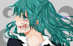 Rule 34 | 1girl, aoi (husiginokuninoa), bad id, bad pixiv id, bandages, blood, colorized, green hair, hatsune miku, highres, long hair, rolling girl (vocaloid), solo, vocaloid