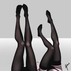 Rule 34 | black pantyhose, feet, highres, legs up, pantyhose, tagme, thighhighs, yulnuxx