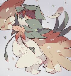 Rule 34 | 1other, akadako, animal feet, beak, bird tail, body fur, brown fur, brown wings, claws, creatures (company), decidueye, feathered wings, feathers, full body, furry, game freak, gen 7 pokemon, grey background, grey outline, half-closed eyes, looking at viewer, nintendo, one-hour drawing challenge, open mouth, other focus, pokemon, pokemon (creature), red eyes, simple background, solo, tail, white feathers, white fur, winged arms, wings