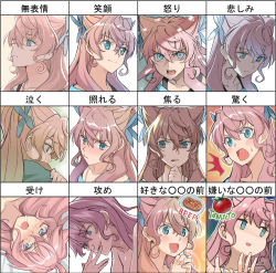 Rule 34 | 1girl, angry, aqua eyes, blush, crying, drooling, expressions, food, implied fingering, licking lips, long hair, maria cadenzavna eve, meat, nude, own hands together, pink hair, senki zesshou symphogear, smile, surprised, sweat, tomato, tongue, tongue out, ueyasu