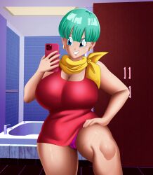 Rule 34 | 1girl, absurdres, breasts, bulma, cleavage, doompypomp, dragon ball, dragon ball super, dragonball z, highres, huge breasts, large breasts