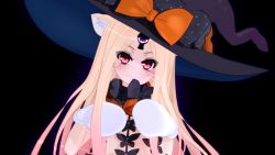 Rule 34 | 1girl, abigail williams (fate), animal ears, black background, blonde hair, breasts, cat ears, fate/grand order, fate (series), gs-mantis, highres, keyhole, long hair, red eyes, small breasts, solo, underwear, whiskers