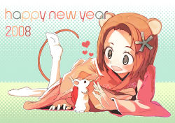 Rule 34 | 00s, 2008, animal ears, japanese clothes, kimono, mouse (animal), mouse ears, new year, shuzoku fumei, solo, tanezaki fumi