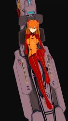 Rule 34 | 1girl, 3d, artist request, blue eyes, blush, bodysuit, breasts, evangelion: 2.0 you can (not) advance, highres, long hair, looking at viewer, medium breasts, neon genesis evangelion, orange hair, plugsuit, rebuild of evangelion, shiny clothes, shiny skin, sitting, smile, solo, souryuu asuka langley, test plugsuit, twintails