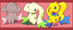 Rule 34 | closed eyes, digimon, digimon (creature), horns, looking at another, lopmon, one eye closed, original, terriermon, wink