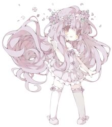 Rule 34 | 1girl, ahoge, bare shoulders, blush, bow, bow legwear, bowtie, brown hair, chibi, commentary, detached sleeves, english commentary, eyelashes, flower, footwear bow, frilled shirt, frilled skirt, frilled sleeves, frilled thighhighs, frills, gleam, hair flower, hair ornament, hand up, head wreath, holding, holding knife, knife, leaf hair ornament, littlebluemuffin, long hair, mary janes, miniskirt, open mouth, original, outline, painttool sai (medium), petals, purple bow, purple bowtie, purple eyes, purple flower, purple footwear, purple shirt, purple skirt, shirt, shoes, short sleeves, skirt, skirt set, smile, spaghetti strap, thighhighs, transparent background, white outline, white thighhighs