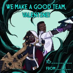 Rule 34 | 1boy, 1girl, astrodid, belt, black gloves, black hair, blush, cape, closed mouth, dark-skinned female, dark-skinned male, dark skin, dreadlocks, english text, gloves, green background, gun, heart, highres, holding, holding gun, holding weapon, jacket, league of legends, long hair, looking at another, looking to the side, lucian (league of legends), midriff, navel, red cape, second-party source, senna (league of legends), smile, thumbs up, two-sided cape, two-sided fabric, valentine, weapon, white belt, white cape, white jacket