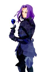 Rule 34 | 1boy, armor, bad id, bad pixiv id, berserker (fate/zero), blue flower, blue rose, fate/zero, fate (series), flower, kuroihato, long hair, male focus, no headwear, no headwear, purple hair, rose, solo, spoilers