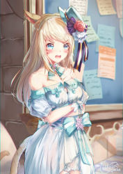 Rule 34 | 1girl, absurdres, angry, animal ears, blonde hair, blue choker, blue eyes, blue headwear, blue ribbon, blush, bow, breasts, cat ears, cat girl, cat tail, character cutout, choker, cleavage, cleavage cutout, clothing cutout, collarbone, crossed arms, dress, final fantasy, final fantasy xiv, flower, hat, highres, icefurs, lavender flower, long hair, medium breasts, miqo&#039;te, off-shoulder dress, off shoulder, open mouth, outdoors, puffy short sleeves, puffy sleeves, red flower, ribbon, ribbon choker, short sleeves, sidelocks, tail, top hat, warrior of light (ff14), white dress, wrist cuffs