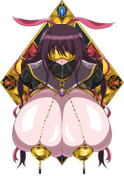 Rule 34 | 1girl, absurdres, aged down, bdsm, blindfold, blush, bondage, bound, bound arms, breasts, brown hair, chain, cleavage, egyptian, egyptian clothes, gag, gagged, gigantic breasts, hair ribbon, hanging breasts, highres, huge breasts, ierouyellow, improvised gag, jewelry, light brown hair, long hair, mizuki shiranui, nipple covers, red eyes, revealing clothes, ribbon, sensory deprivation, taimanin (series), taimanin rpgx, taimanin yukikaze, tape, tape gag, upper body, very long hair
