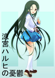 Rule 34 | 00s, long hair, mizuki makoto, school uniform, serafuku, solo, suzumiya haruhi no yuuutsu, tsuruya, very long hair