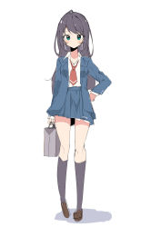 Rule 34 | 1girl, absurdres, highres, ichijo rei, necktie, original, school uniform, solo, standing, white background