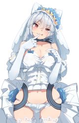 Rule 34 | 1girl, animal ears, bad id, bad pixiv id, bow, bridal veil, cat ears, choker, commentary request, cowboy shot, dress, elbow gloves, girls&#039; frontline, gloves, hair between eyes, hair bow, long hair, looking at viewer, official alternate costume, red eyes, silver hair, thighhighs, tokarev (a couple&#039;s journey) (girls&#039; frontline), tokarev (girls&#039; frontline), unimon e, veil