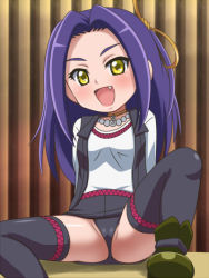 Rule 34 | 10s, awa, cameltoe, fang, green eyes, precure, purple hair, seiren (suite precure), sexually suggestive, spread legs, suite precure, thighhighs