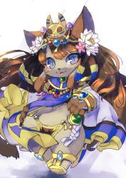 Rule 34 | artist request, bastet (cat busters), blue eyes, brown hair, cat, cat busters, furry, highres, long hair