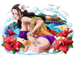 Rule 34 | 1girl, ass, bikini, breasts, large breasts, long hair, one piece, simple background, solo, swimsuit, tagme, viola (one piece)