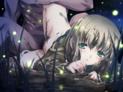 Rule 34 | 1boy, 1girl, alice soft, ass, blonde hair, blush, bottomless, censored, dirty, fireflies, game cg, gradient background, green eyes, hetero, in water, leg up, mud, muscular, night, no panties, open mouth, orion (orionproject), outdoors, rance (series), rance quest, rape, sachiko centers, sad, sailor collar, sex, short hair, solo focus, vaginal, water, wet