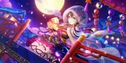 Rule 34 | 1girl, a lady in the moonlight (love live!), absurdres, alternate hairstyle, artist name, artist request, asian architecture, bare legs, bare shoulders, barefoot, barefoot sandals (jewelry), black gloves, black ribbon, black sleeves, blue hair, blue kimono, blue skirt, blue sky, blue wrist cuffs, blush, bow, bracelet, braid, breasts, bridal gauntlets, cloud, collarbone, crown braid, detached sleeves, double bun, elbow sleeves, feet, female focus, fingerless gloves, floating hair, flower, frilled skirt, frills, full moon, gloves, hair between eyes, hair bun, hair flower, hair ornament, hairclip, highres, holding, japanese clothes, jewelry, kimono, kimono skirt, long hair, looking at viewer, love live!, love live! school idol festival, love live! school idol festival all stars, love live! school idol project, miniskirt, moon, night, night sky, obi, outdoors, parted lips, pearl bracelet, petals, pink bow, pink petals, plaid, plaid skirt, platform footwear, pleated, pleated skirt, polka dot, polka dot kimono, polka dot skirt, purple skirt, ribbon, ribbon-trimmed legwear, ribbon trim, sandals, sash, skirt, sky, small breasts, smile, solo, sonoda umi, star (sky), striped, striped bow, veil, wavy hair, wrist cuffs, yellow eyes