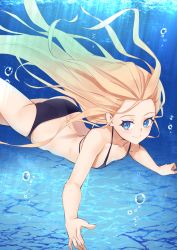Rule 34 | 1girl, abigail williams (fate), ass, bare shoulders, bikini, black bikini, blonde hair, blue eyes, blush, breasts, closed mouth, collarbone, fate/grand order, fate (series), highres, jilu, long hair, looking at viewer, small breasts, smile, solo, swimming, swimsuit, thighs, underwater