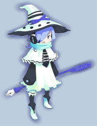 Rule 34 | bad id, bad pixiv id, blue hair, hat, inemuri uno, pen, pixiv, pixiv-tan, scarf, solo, witch hat