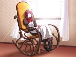 Rule 34 | 00s, 1girl, chair, game cg, hisui (tsukihime), maid, melty blood, official art, rocking chair, solo, takeuchi takashi, tsukihime, type-moon