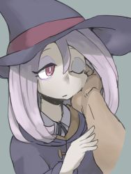 Rule 34 | 10s, 1girl, hand on another&#039;s face, hand on own face, hat, highres, little witch academia, long hair, red hair, sucy manbavaran, wink, witch hat, yeti (mu kaiten)