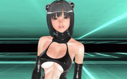 Rule 34 | 1girl, 3d, animated, animated gif, bikini, bikini bottom aside, black hair, bouncing breasts, breasts, clothing aside, copyright request, dancing, gloves, large breasts, latex, latex gloves, stargate3d, swimsuit