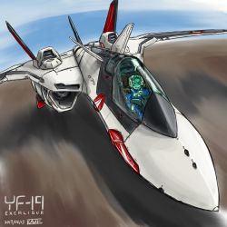 Rule 34 | 1boy, 2017, aircraft, airplane, canards, dated, fighter jet, helmet, highres, isamu dyson, jet, kaze, kaze (crossing point), macross, macross plus, mecha, military, military vehicle, pilot suit, robot, science fiction, sketch, spacesuit, u.n. spacy, variable fighter, vehicle focus, yf-19