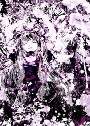 Rule 34 | 1girl, abstract, bad id, bad pixiv id, closed eyes, female focus, highres, meola, open mouth, solo, speed painting, touhou, yakumo yukari